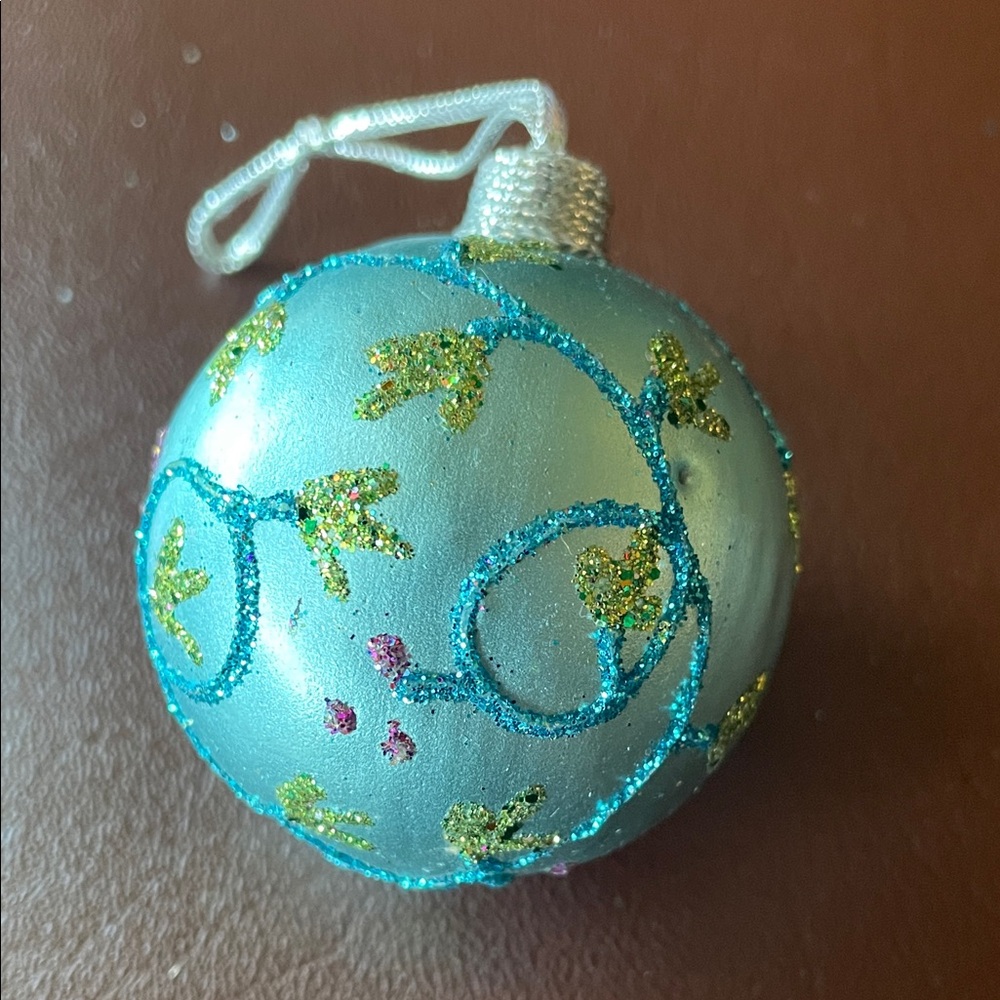 Elegant Blue and Green Holiday Ornament